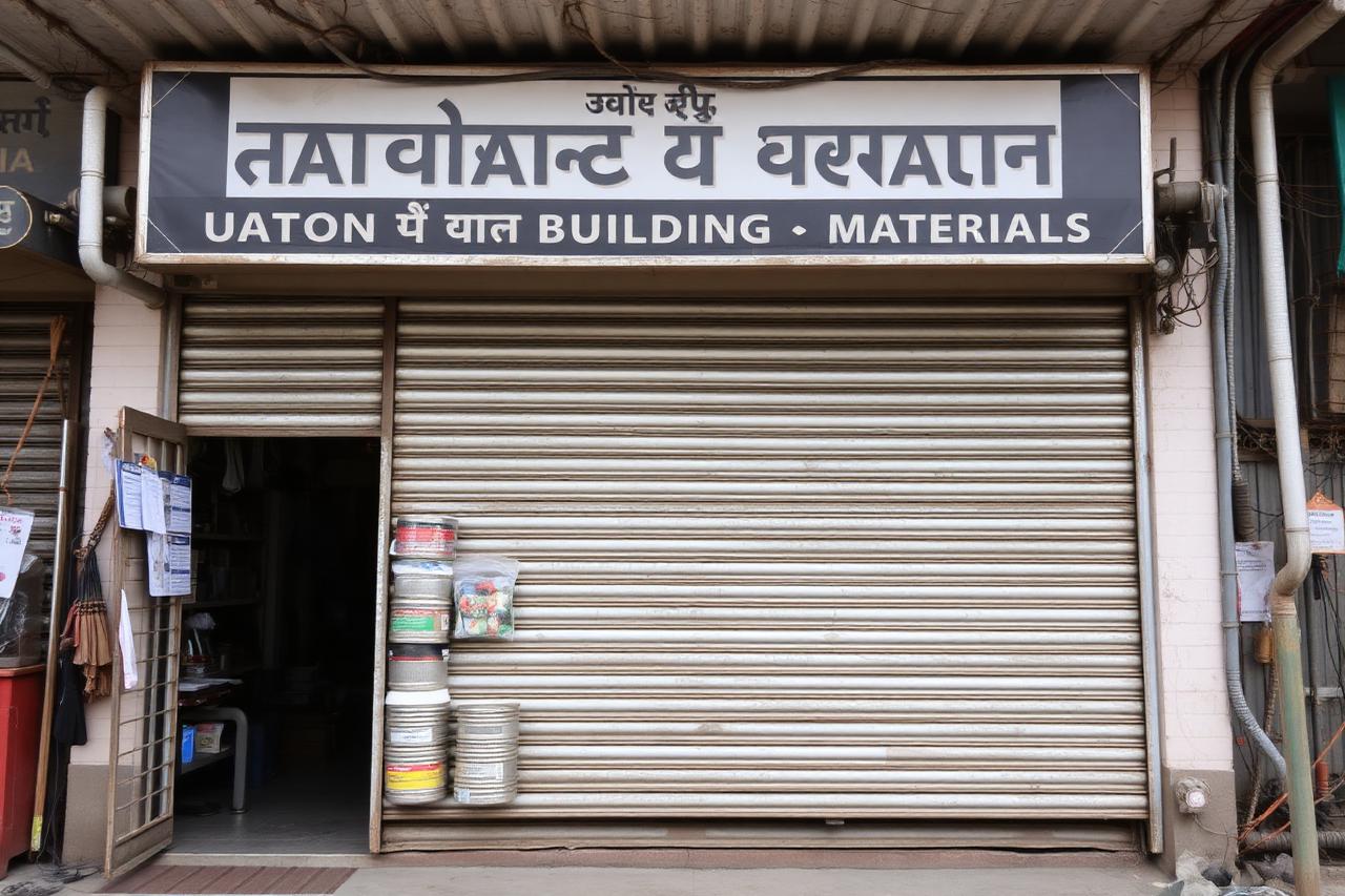 Front view of our building material shop