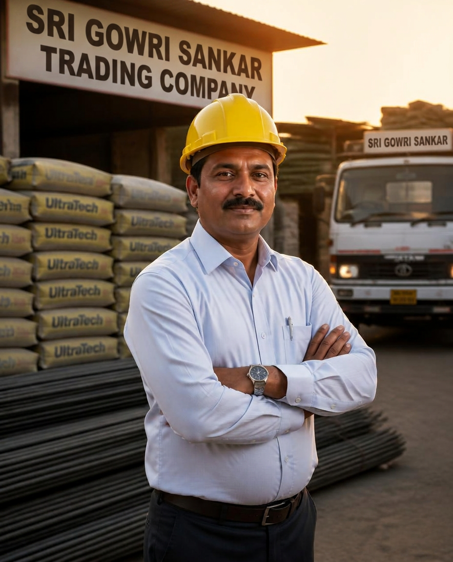 Owner of Sri Gowri Sankar Trading Company at the material yard